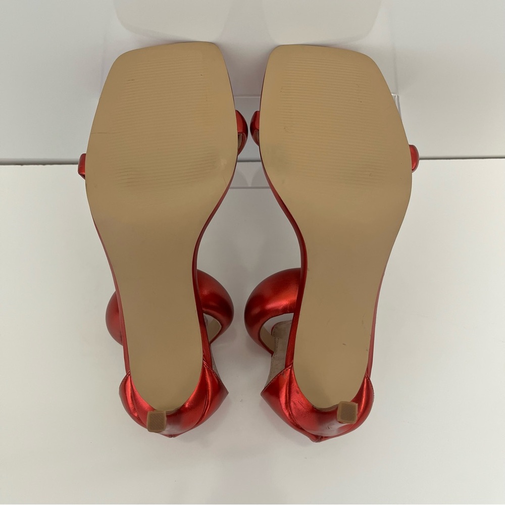 STEVE MADDEN Partay Ankle-Strap Stiletto Sandals in Red NEW - Picture 13 of 13